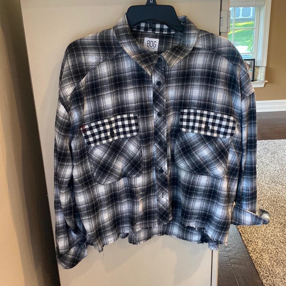 Women’s BDG (urban outfitters) Button Down Black and white plaid flannel
